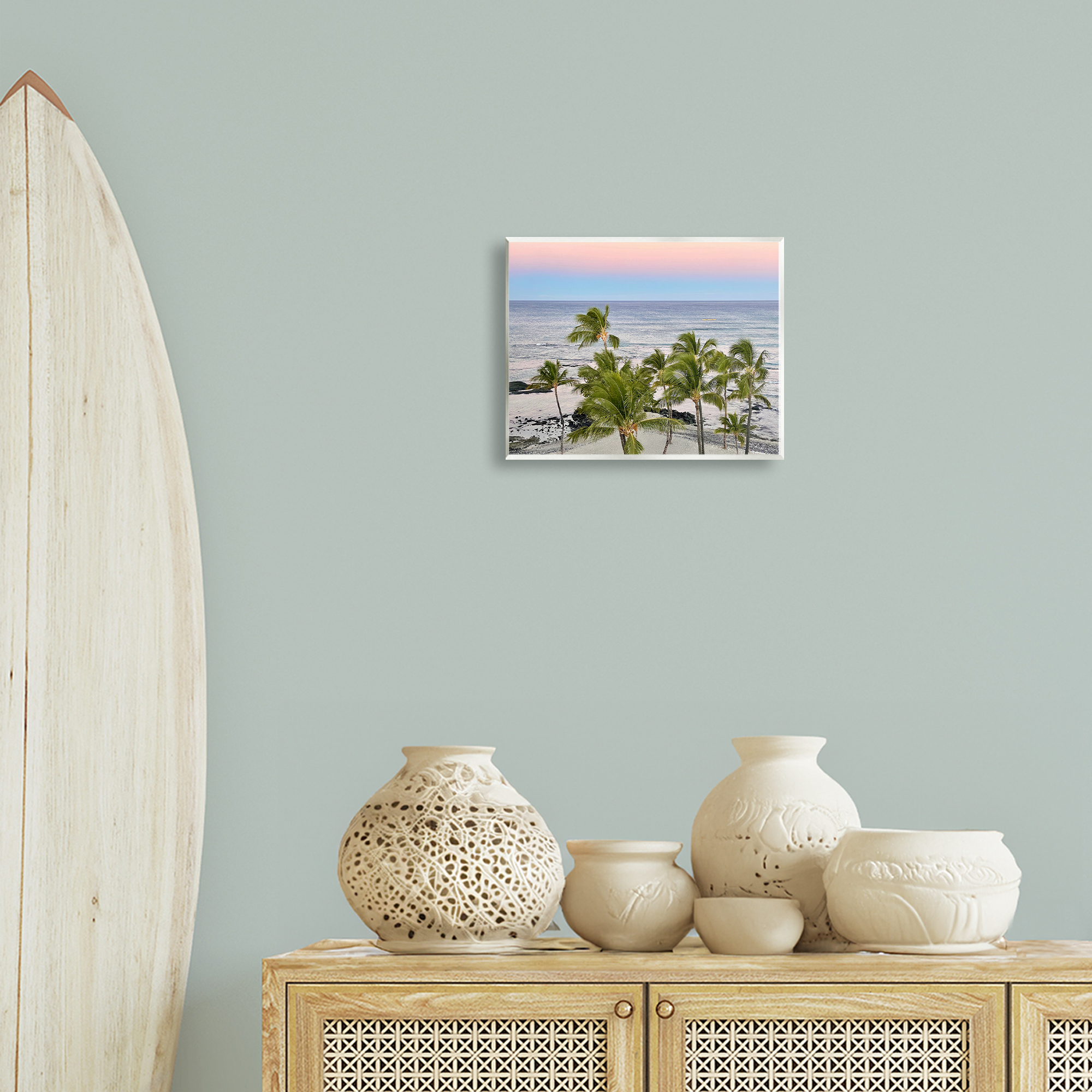 Stupell Industries Afternoon Palms Horizon Landscape Photography Unframed Art Print Wall Art, 14 x 11