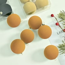 6PCS Velvet Christmas Ball Ornaments, 2.36" Shatterproof Flocked Xmas Bulbs Decorations Set, Multi-functional Xmas Ball Hanging Decorations for Holiday Party Xmas Tree Door Window