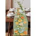 thumbnail image 4 of ERUNPONLY Wildflowers Table Runner - 108 Inch Long Summer Pastoral Retro Oil Painted Cotton and Linen Blended Dress Scarves Farmhouse Table Runner for Kitchen Dining, Coffee Table, 13" x 108", 4 of 8