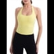 thumbnail image 1 of Top Corto con Cuello Halter para Mujer, Cuello en V, para Hacer Ejercicio, Salir, Sin Mangas, Espalda Descubierta, Camisola de Verano . Amarillo Brillante L, 1 of 10