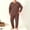Coffee, variant on Mens Plus Size Thermal Underwear Set Size L-6XL- 2 Piece Stretch Soft Base Layer, Warm Breathable Shirt and Bottoms for Skiing and Cold Weather Fall Winter Days