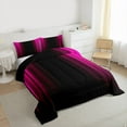 thumbnail image 3 of Feelyou Stripes Abstract Queen Comforter Set, Pink Fashion Lines Bedding Set, 3pcs, 3 of 8