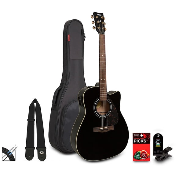 Yamaha FX335C Dreadnought Acoustic-Electric Guitar Pack - Black