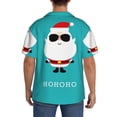 thumbnail image 3 of Balery Cute Santa Claus Camisa Casual de Manga Corta con Botones para Hombre, Texturizada, Estilo Cubano, para Playa, Verano-Medium, 3 of 5