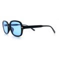 thumbnail image 6 of Retro Hustler Oval Rectangular Plastic Mid Horn Rim Vintage Vibe Sunglasses Black - Blue, 6 of 8