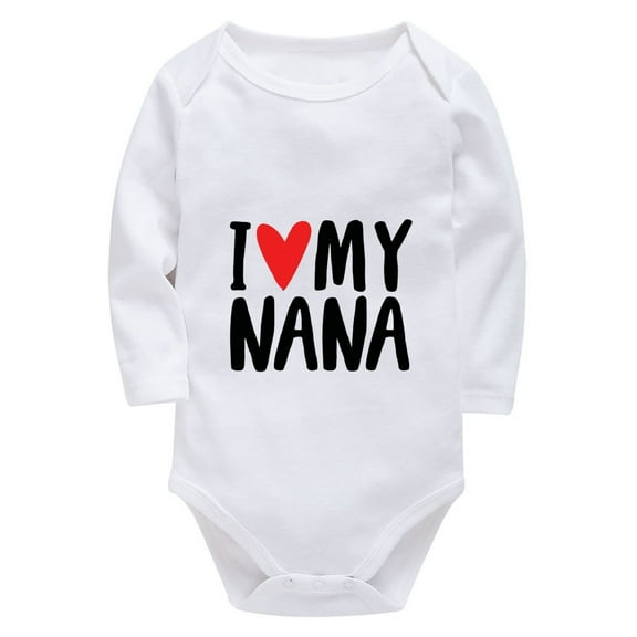 I Love My Nana Baby Unisex Clothes Long Sleeve Baby Boys Outfit White Boy Infant Clothes 0-3 Months