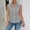 Gray, variant on Women's Summer Stretch Linen Cami Top Pearl Lapel Button Front Sleeveless Casual Top Khaki S