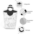thumbnail image 4 of XMXT Large Collapsible Laundry Hamper, White Marble Print Laundry Basket with Aluminum Handle, 50L Gray, 4 of 7