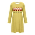 thumbnail image 7 of Aboser Christmas Nightgown for Women Long Sleeve Cotton Blend Sleepshirts Funny Wine Glass Printing Pajama Dress Casual Crew Neck Holiday Loungewear, 7 of 7