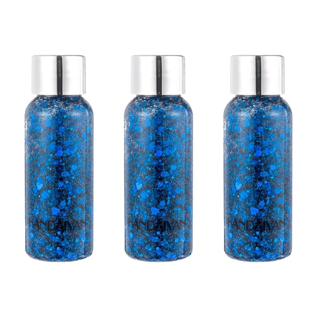 3 Pzs Body Glitter Maquillaje Cabello Cuerpo Brillos Colores