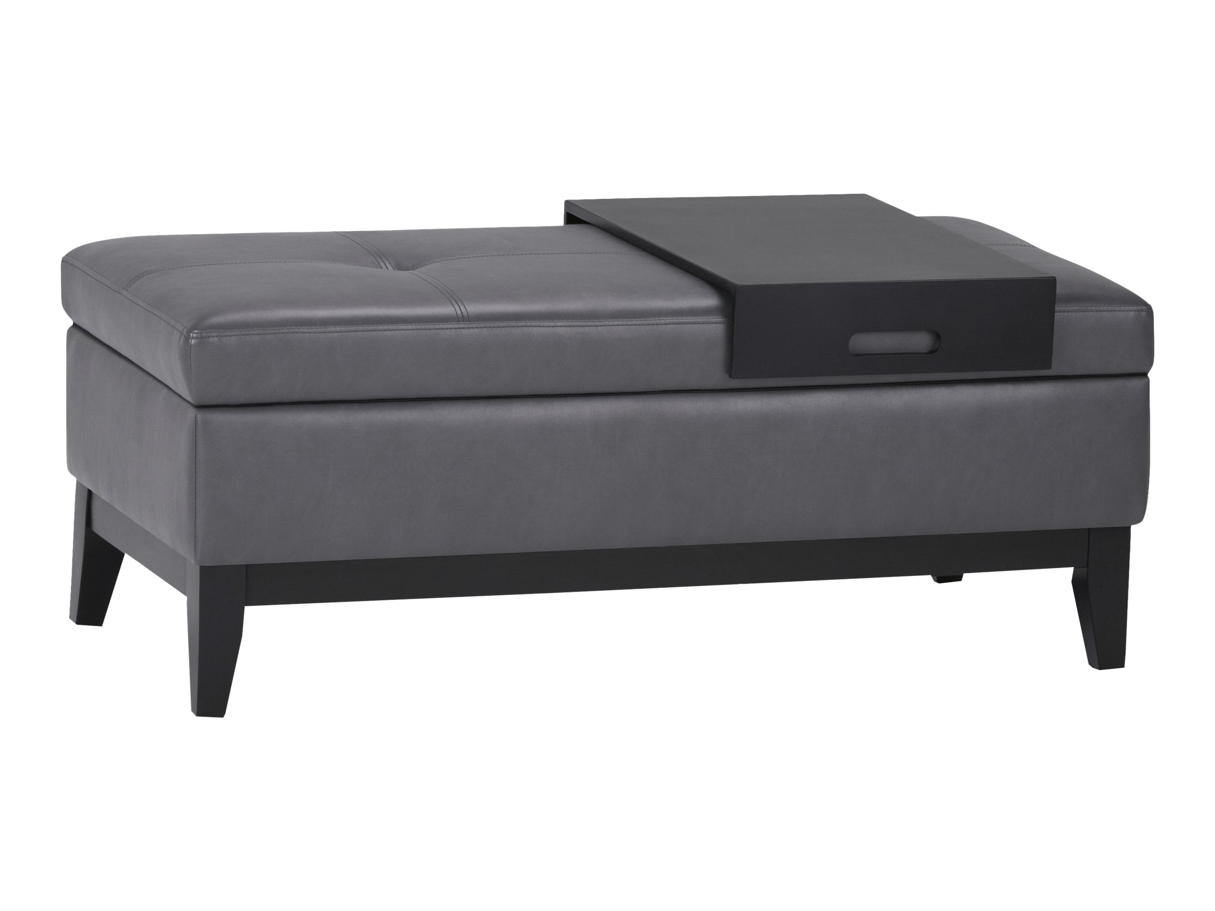 Simpli Home Oregon Storage Ottoman Bench with Tray