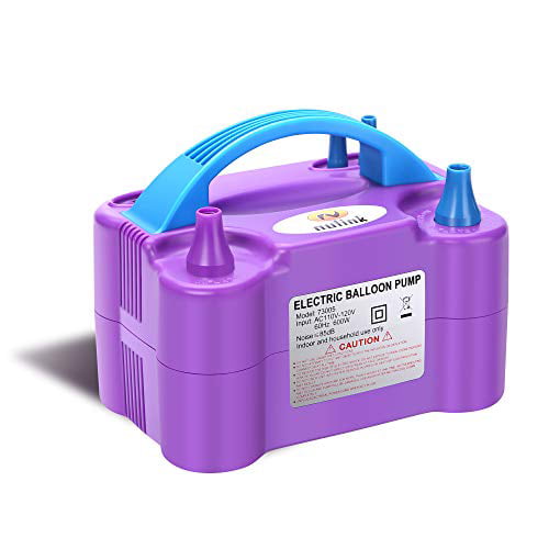 Purple Portable Power Two Nozzle Color Air Blower Electric Balloon Inflator Pump 