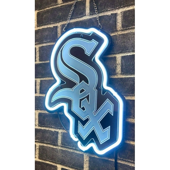 Queen Sense 14" For Chicagos Sports League White Sox 3D Carved Neon Sign Acrylic Man Cave Beer Pub Bar Artwork Handmade Wall Decor Gift W114CWS3D