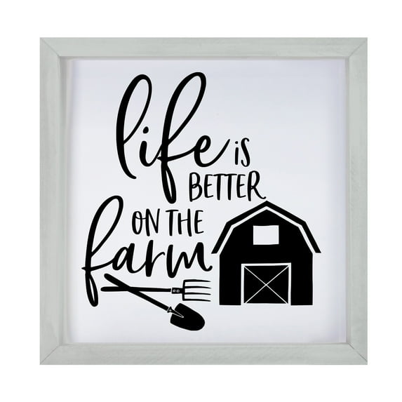 Inspiring Modern Framed Shadow Box 7x7in - Life Is Better On The Farm