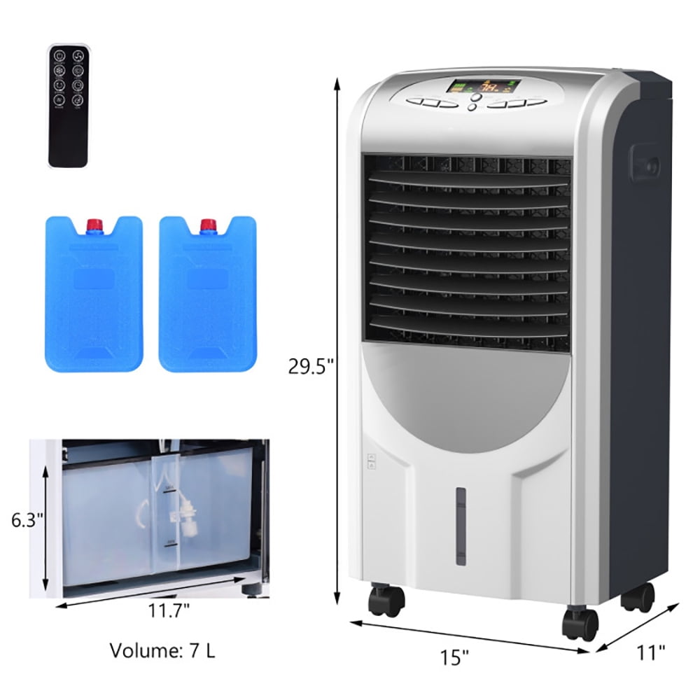 Spaco Portable Air Cooler Fan with Heater and Humidifier Function, Air Conditioners, Mist Cooling Fan, Portable Ac Units for Rooms, Bedroom, Office, RV and Camping