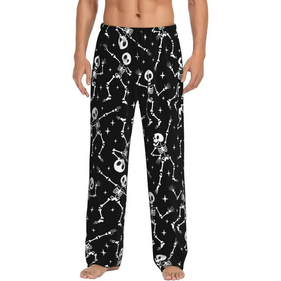 Funny Skull Start Men'S Pajama Pants Soft Sleep Lounge Pants Pjs Bottoms With Pockets Small