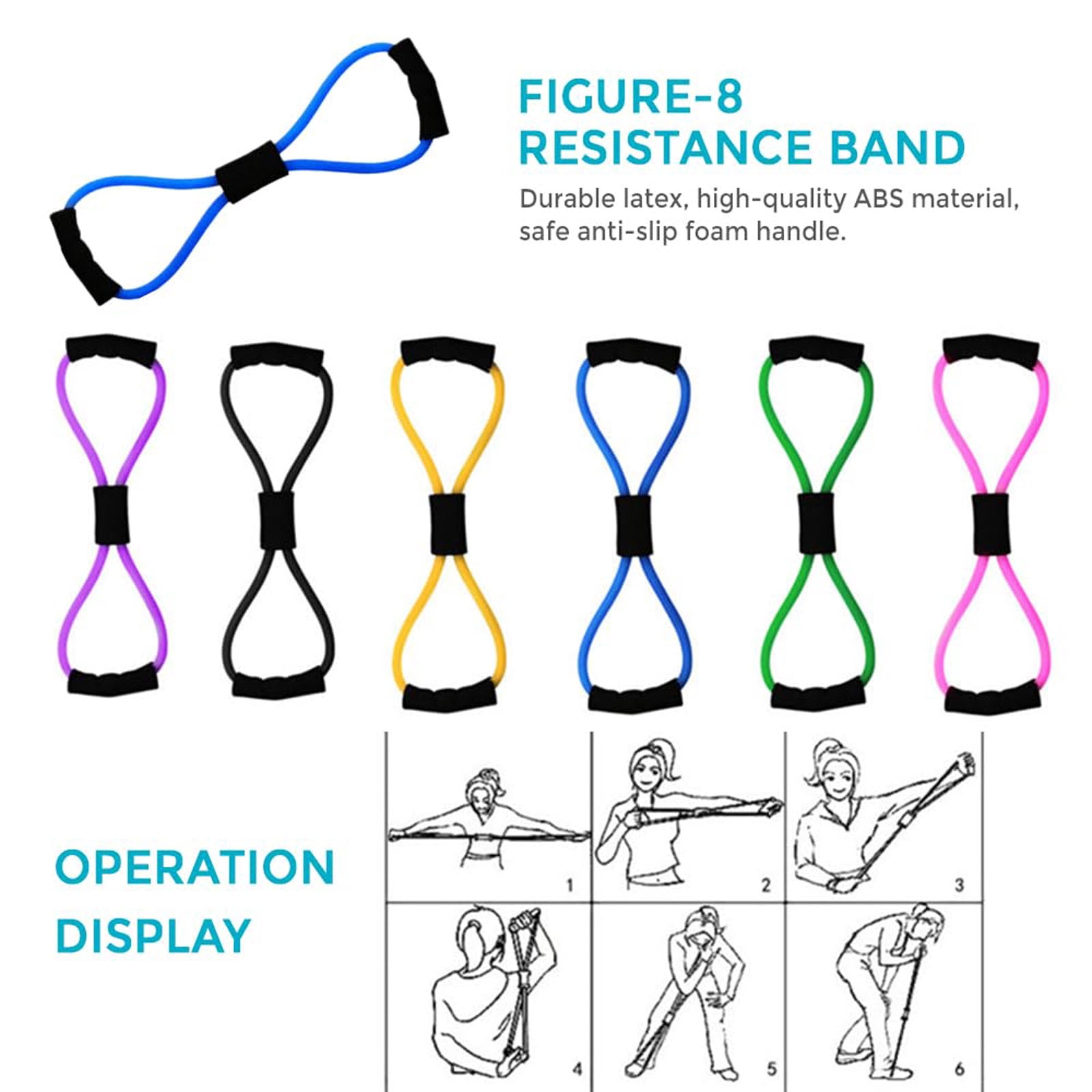 Pilates Kit for Home Workouts, Pilates Essentials Kit for Women,  Equipment Pilates Magic Ring/Booty Bands for Working Out Glutes Yoga Ball 25cm Figure 8 Resistance Band Yoga Bands for Stretching
