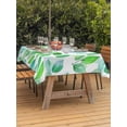 thumbnail image 4 of 60x84 Inch Outdoor Tablecloth with Umbrella Hole Zipper Rectangle Green Leaves Rectangular Tablecloths Outside Waterproof Summer Botanical Pastoral Plants Watercolor Patio Table Cover for Picnic, 4 of 8