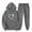 Dark Gray, variant on USSUMA Sweats for Women 2 Piece Set Women's Sweatshirt Long Sleeved Pullover Sweatpant Outfits Pocket Drawstring Print Tracksuit Elastic Waist Comfortable Jogger Sets Loose Sport Fall Suit