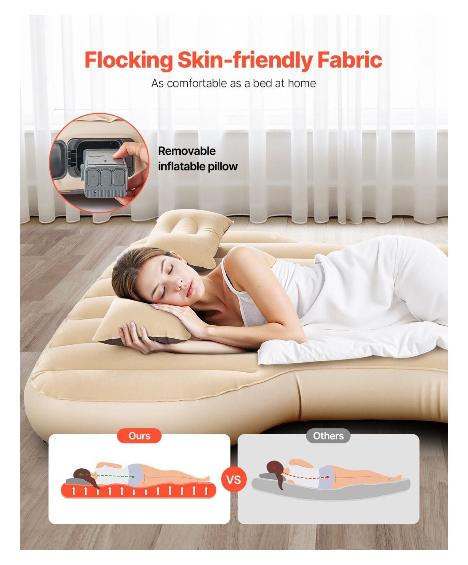 Car Air Mattress, Tesla Model Y Camping Bed - Built-in Pump