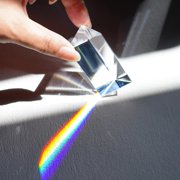 XUBIYM 2.5Inch/ 60Mm Equilateral Crystal Prisms Set, Crystal Triangular Prism Optical Prisms Glass Physics Teaching Refracted Light Spectrum Rainbow Maker Photography Props