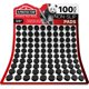 thumbnail image 1 of X-Protector Parachoques para puertas de gabinetes, 100 unidades, pequeñas almohadillas de goma negras, puntos gruesos autoadhesivos de 3/8', protegen el vidrio y las superficies, 1 of 1