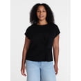 thumbnail image 2 of Time and Tru Women's Twist-Front Tee with Short Sleeves, Sizes XS-XXXL, 2 of 6