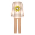 thumbnail image 4 of Puntoco Conjunto De Camiseta Y Pantalones Largos Con Cuello Redondo Y Manga Larga Con Estampado Informal Para Mujer Caqui Xxxl, 4 of 5