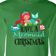 thumbnail image 4 of Inktastic Have a Mermaid Christmas with Crab and Seashell Long Sleeve T-Shirt, 4 of 5