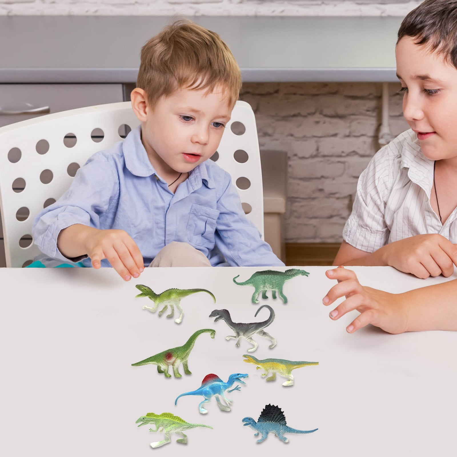 BLMHTWO – Lot De 16 Figurines Dinosaures – Mini Jouets Plastique Pour Gâteau, Bain, Décoration – Cadeau Enfant