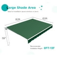thumbnail image 6 of YODOLLA 8.2'×6.5' Manual Retractable Awning Sun Shade Patio Awning Cover Outdoor Patio Canopy Sunsetter Deck Awnings with Manual Crank Handle, Green, 6 of 6