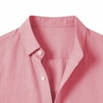 thumbnail image 6 of Miqool Men's Linen Shirts Casual Button Down Short Sleeve Shirts Summer Beach Shirt Vacation Wedding Shirt(Pink, L), 6 of 6