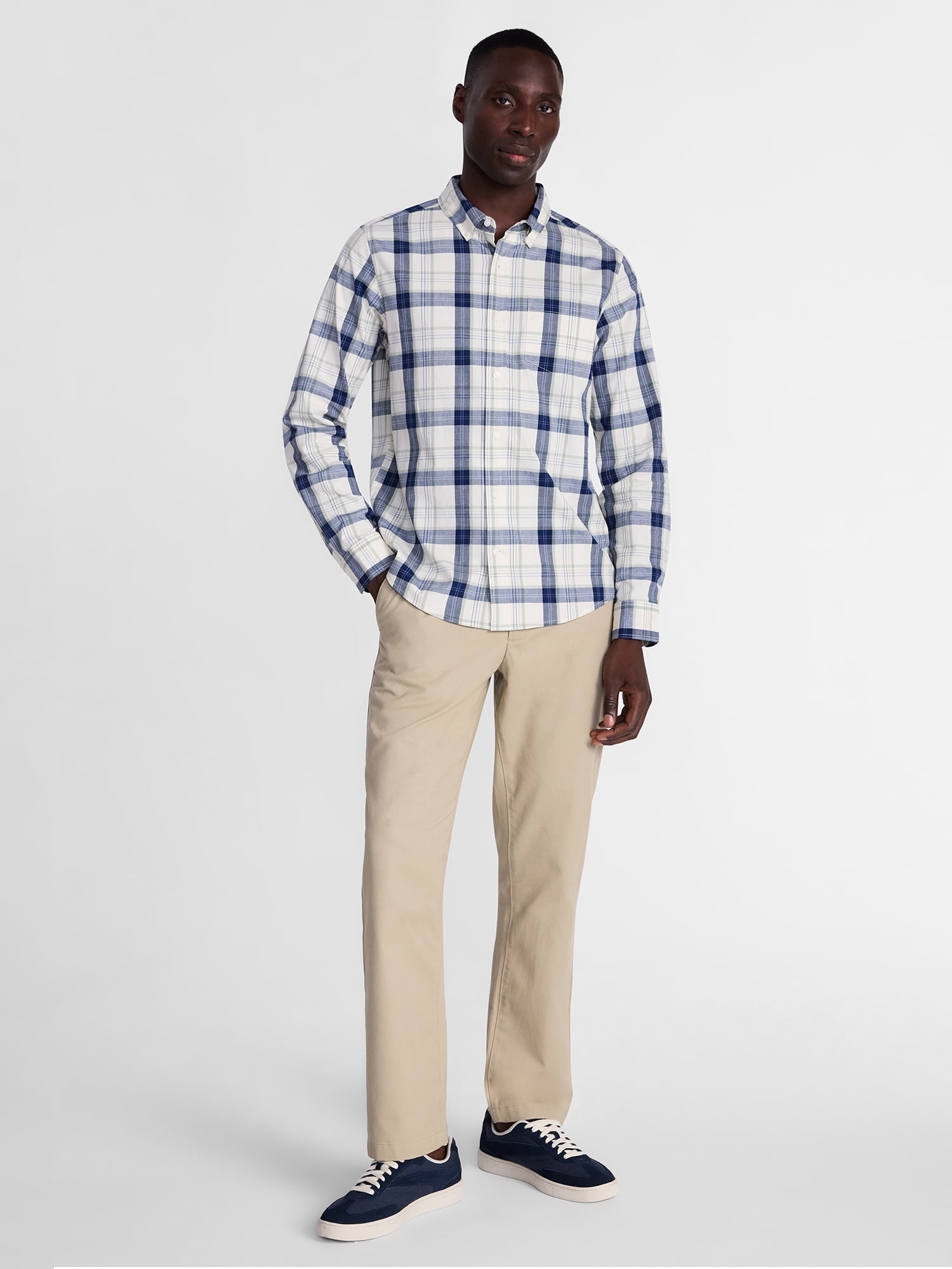 George Men's Poplin Shirt with Long Sleeves, Sizes S-3XL, LT-4XLT, 2XB-6XB