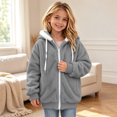thumbnail image 6 of Mitankcoo Sherpa Hooded Jacket for Girls Warm Fleece Zip Up Long Sleeve Hoodie Fall Winter Coat Outerwear, 6 of 6