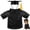 Black, variant on Pet Graduation Gown and Cap Set with Tassel, Graduation Costume for Small Medium Dogs and Cats, Puppy Graduation Outfit for Photoshoot and Party