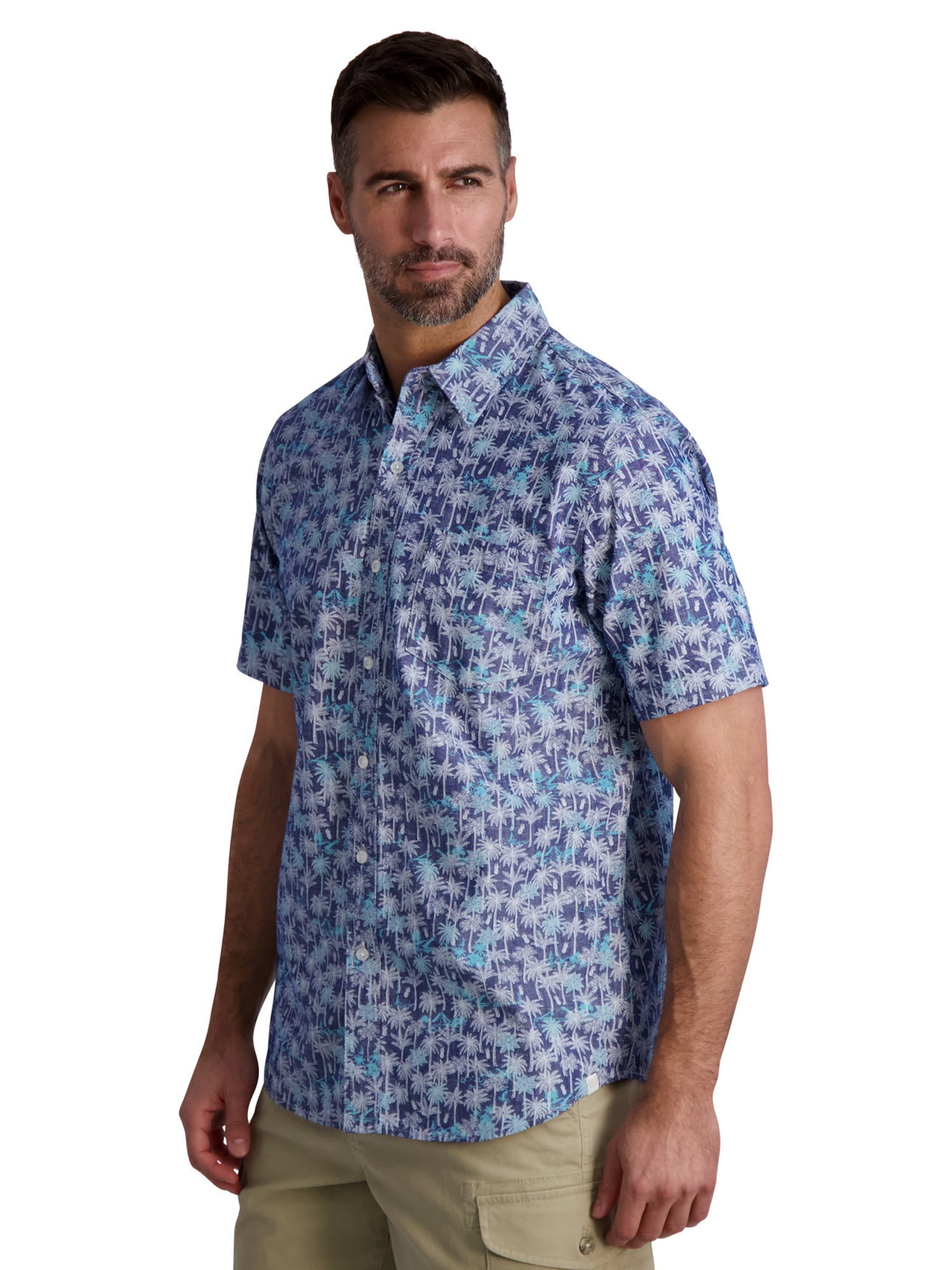 Chaps Men's Short Sleeve Chambray Button Down Shirt, Sizes XS-4XB