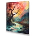 thumbnail image 2 of Designart "Sun Down Peaking Through Tree" Tree Floral Canvas Art Print, 2 of 5