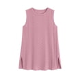 thumbnail image 4 of Wensltd Tank Tops Women Eyelet Embroidery Sleeveless Blouse Round Neck Side Split Hem Solid Color Summer Casual Tunic, 4 of 9