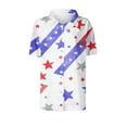 thumbnail image 5 of American Flag Shirt Women Fourth of July Shirts Independence Day Shirt Women Red White and Blue T-Shirt Ladies Short Sleeved Shirt With Non Positioning Printed Buttons Lapel Shirt Cardigan Tops, 5 of 5