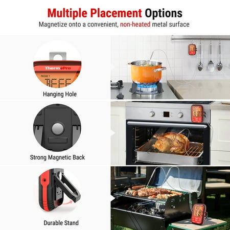 ThermoPro - Dual Probe Wireless Meat Thermometer - Red