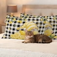 thumbnail image 3 of Summer Gnome Lemon Outdoor Pillow Covers Pack of 2 Country Farm Yellow Lemon Tree Leaf Black Plaid Waterproof Throw Pillow Covers Decorative Cushion Cases for Patio Garden Tent Balcony 20x12 inch, 3 of 9