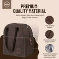 thumbnail image 4 of ASEBBO Original Lunch Tote – 10L Reusable Lunch Bag - Insulated Waxed Canvas  (Chocolate Brown), 4 of 7