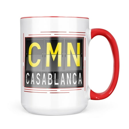 

Neonblond CMN Airport Code for Casablanca Mug gift for Coffee Tea lovers