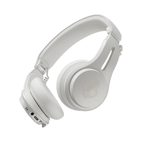 Skullcandy Icon ANC Auriculares supraaurales inalámbricos Bluetooth con cancelación activa de ruido, batería de 60 horas, micrófono, funciona con iPhone Android - Hueso
