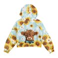 thumbnail image 5 of Xoenoiee Highland Cattle Sunflower Daisy Print Girls Half Zip Hoodies Fleece Pullover Sweatshirt Long Sleeve Winter Clothes with Pocket for Kids Teens, 7-8 Years, 5 of 7