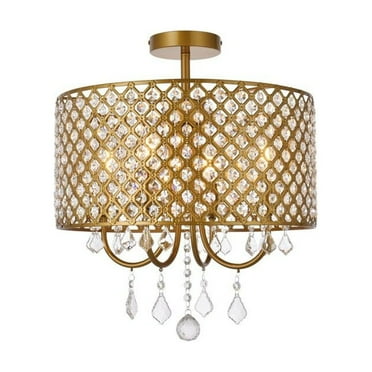 Elise 17 inch flush mount in brass