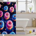 thumbnail image 3 of Manfei Cute Cartoon Donuts Shower Curtain 72Wx72L,Celestial Starry Bathroom Curtain,Blue Pink, 3 of 5