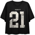 thumbnail image 7 of Varsity 21 Women's Black Crew Neck Short Sleeve Crop Top-XS, 7 of 7