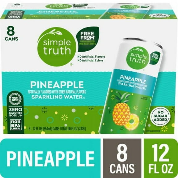 Simple Truth Pineapple Sparkling Seltzer Water Cans