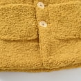 thumbnail image 6 of JSGEK Baby Girl Fleece Coat Winter Warm Jacket Button Up Plush Outerwear Toddler Girls Boys Thick Coat Yellow 5-6Years, 6 of 9